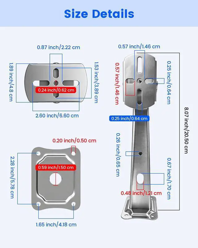 Alt view image 5 of 7 - Security Camera Bracket, Heavy Duty Wall Mount Holder for Bullet Cameras