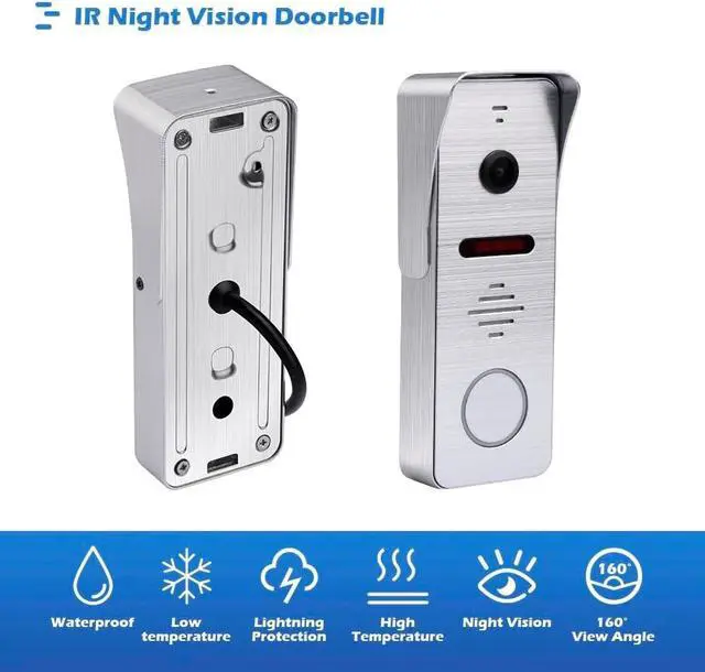 Alt view image 6 of 6 - Ring Doorbell Wired,1080P Doorbell Camera(W),Indoor Outdoor Camera,10 Inch Monitor (B) Ring Video Doorbell with Night Vision,Dual-Way Intercom for Villa House