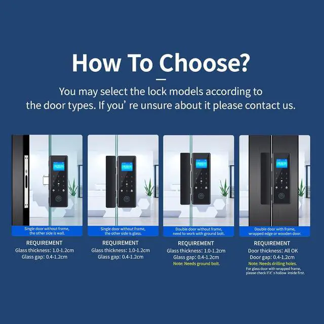 Alt view image 4 of 6 - Smart WiFi Lock Fingerprint Door Lock 1.77 Inch Color Screen Tuya APP Control Password IC Card Temporary Key Dual Hook Latch 2.5D Acrylic Panel 100 Fingerprints 10000 Access