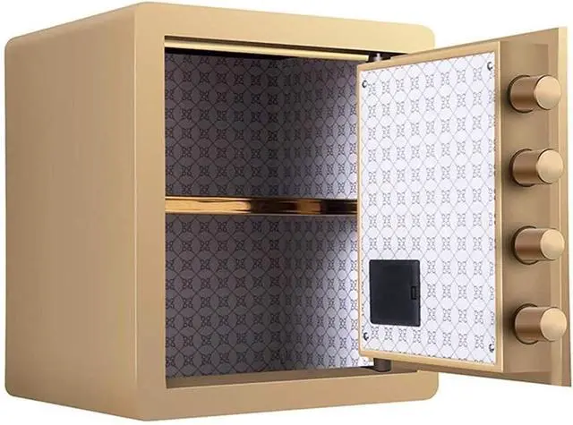 Alt view image 2 of 6 - Fireproof Waterproof Electronic Digital Biometric Fingerprint Home SteelLed Display,for Office Hotel Jewelry Cash,Gold,36X32X40cm for Home Office Cash Use