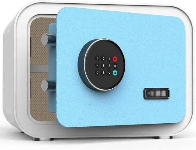 Alt view image 2 of 6 - Fireproof Waterproof Electronic Digital 35X28X25Cm Biometric Fingerprint Home SteelLed Display,for Office Hotel Jewelry Cash,Blue for Home Office Cash Use