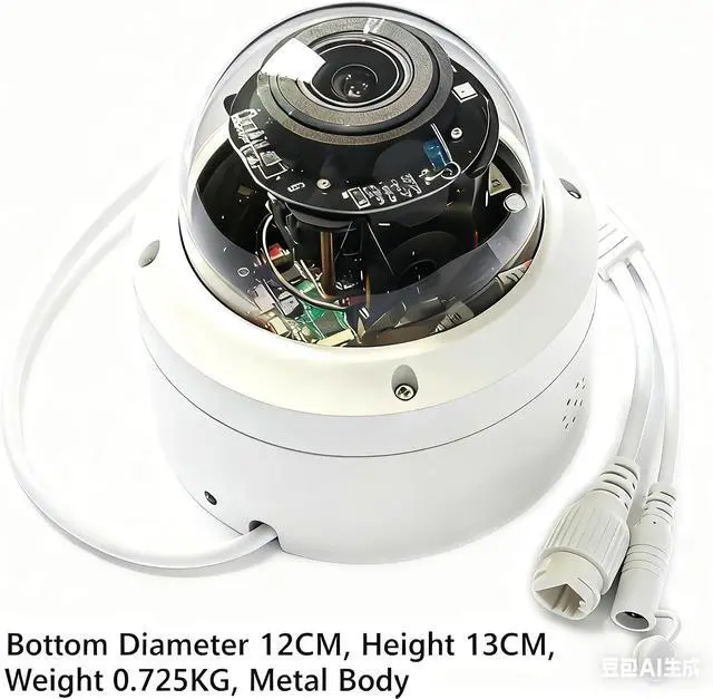 Alt view image 3 of 5 - Wired Metal Dome 5MP POE IP Camera 2.8mm Lens IR Security Camcorder POE 5.0MP Video Network Digital Surveillance Waterproof IP66 Black/White Night Vision