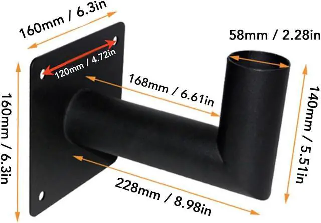 Alt view image 2 of 7 - Heavy Duty Alloy Steel Wall Mount Bracket 90 Degree L Shape Bracket for Outdoor Flood Lights Weatherproof All Weather Easy Installation for Wood Concrete Walls Set of 2
