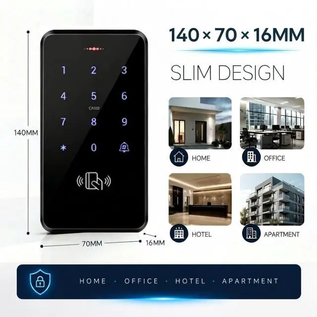 Alt view image 4 of 7 - Fully 125KHz RFID Access Control System Kit, IP68 Waterproof Keypad, 3000 Users, NC Electric Strike Lock Door Entry System,12V Power Supply, Exit Button,10 Keyfobs,Can be Installed Outdoor