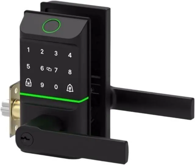 Alt view image 2 of 6 - Keyless Entry Smart Door Lock with Handle Biometric Fingerprint Deadbolt Auto Lock, for Front Door Home