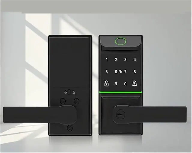 Alt view image 5 of 6 - Keyless Entry Smart Door Lock with Handle Biometric Fingerprint Deadbolt Auto Lock, for Front Door Home