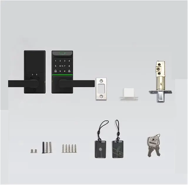 Alt view image 6 of 6 - Keyless Entry Smart Door Lock with Handle Biometric Fingerprint Deadbolt Auto Lock, for Front Door Home