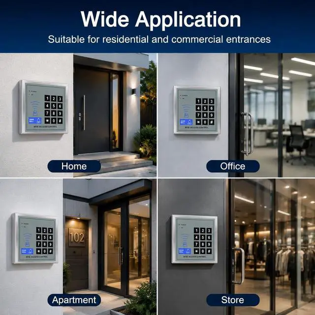 Alt view image 4 of 7 - RealOKbil Fully Access Control System Kit,Easy to Install,1000 Users, Wiegand 26, 125KHz RFID Door Entry Keypad+280kg Magnetic Lock+ DC12V Power Supply+ Exit Button + 10 Key Fobs