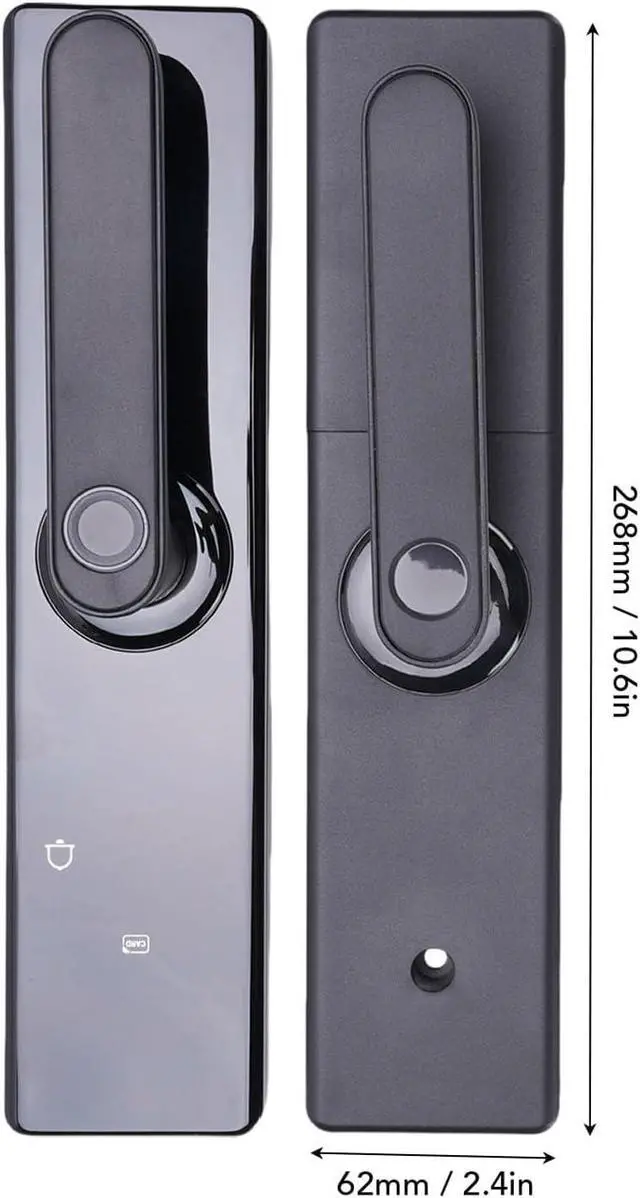 Alt view image 7 of 7 - Generic Fingerprint Keypad Door Handle Lock, Electronic Smart Lock with Fingerprint Password Card Key APP WiFi Control, for Wooden Stainless Steel Copper Door 35 to 55mm