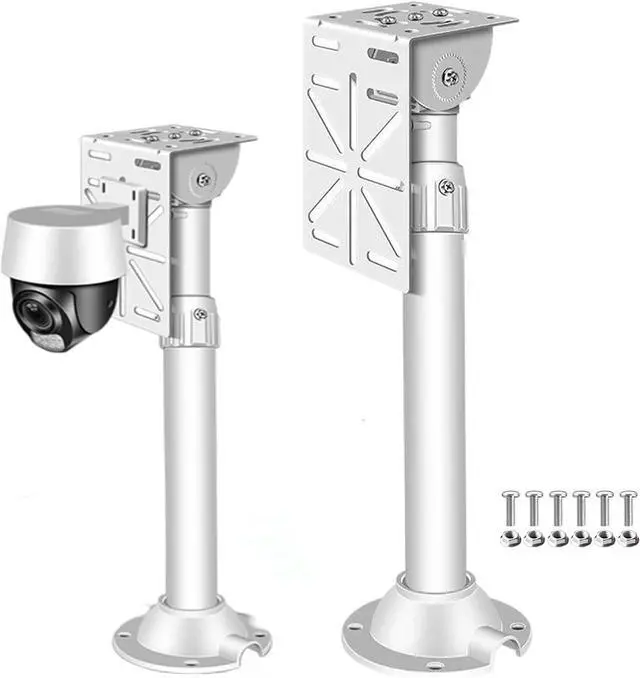 Main image of CCTV Security Camera Mount Bracket, 23.62"-47.24" Telescopic Adjustable Universal Camera Vertical Mounting Bracket with L-Type Adapter Steel Plate for PTZ Camera, I Type
