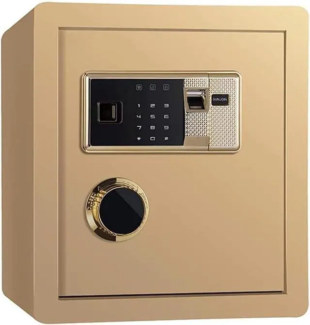 Alt view image 3 of 6 - Fireproof Waterproof Electronic Digital Biometric Fingerprint Home SteelLed Display,for Office Hotel Jewelry Cash,Gold,36X32X40cm for Home Office Cash Use