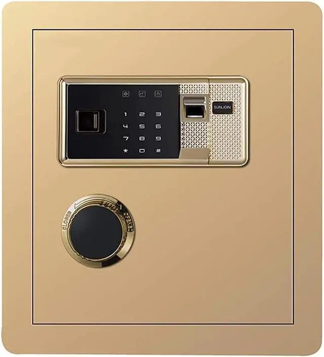 Alt view image 6 of 6 - Fireproof Waterproof Electronic Digital Biometric Fingerprint Home SteelLed Display,for Office Hotel Jewelry Cash,Gold,36X32X40cm for Home Office Cash Use