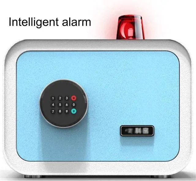 Alt view image 5 of 6 - Fireproof Waterproof Electronic Digital 35X28X25Cm Biometric Fingerprint Home SteelLed Display,for Office Hotel Jewelry Cash,Blue for Home Office Cash Use