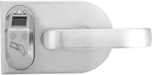 Alt view image 7 of 7 - Fingerprint Card Reader Emergency Mechanical Key Home Office Glass Door Lock Right Open