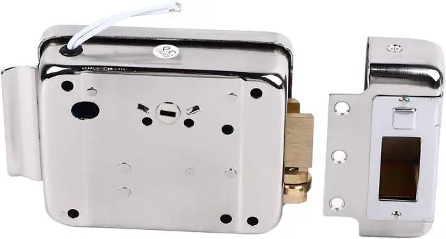 Alt view image 6 of 7 - Electric Control Doorbell Intercom Door Lock, Dual Head Double Lock Security System, 12V Electronic Door Lock with Wire Drawing Technology for Home and Rental Houses, Durable Iron