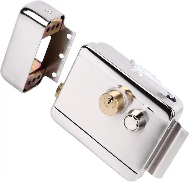 Alt view image 3 of 7 - Electric Control Doorbell Intercom Door Lock, Dual Head Double Lock Security System, 12V Electronic Door Lock with Wire Drawing Technology for Home and Rental Houses, Durable Iron