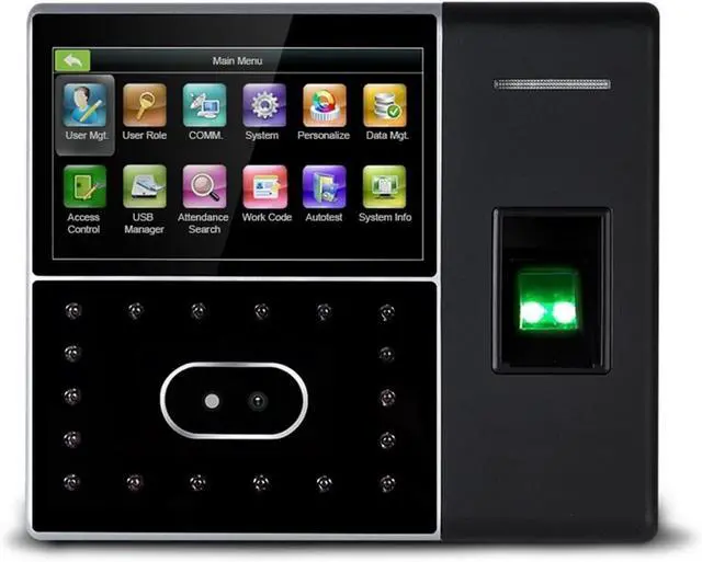 Main image of Time Clock, IFace302 Biometric Face Time Attendance System USB Fingerprint Reader Time Clock Employee Access Control Machine Electronic for Small Business and Office(IFace302-Battery-1)