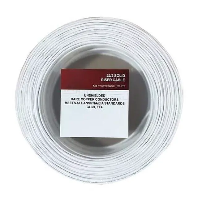 Alt view image 2 of 2 - RN-9100501 22/2 Solid Riser Unshielded Cable, CL3R, 500'