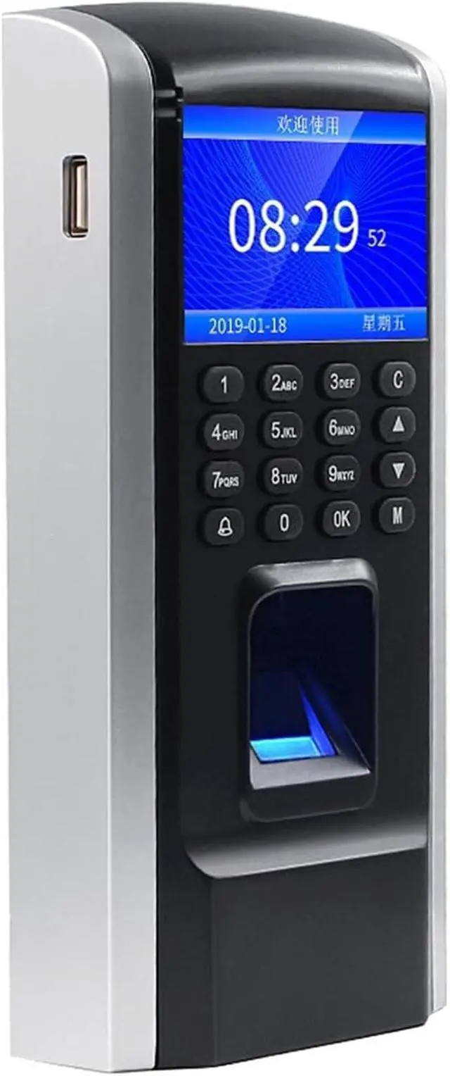 Alt view image 4 of 4 - Biometric Time Clock Access Control System, Face & Fingerprint Recognition, Password & Card Reader, Office Attendance Machine