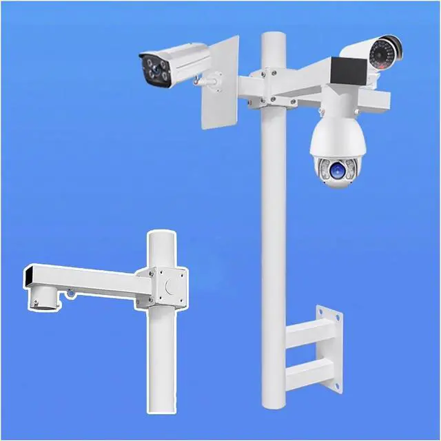 Main image of 6-6.6ft Heavy-Duty Security Camera Pole, Extra-Long Surveillance Stand & Mounting Bracket for Warehouse, Street & Yard - Durable Galvanized Steel Pipe (C, 1m/39.4 in)