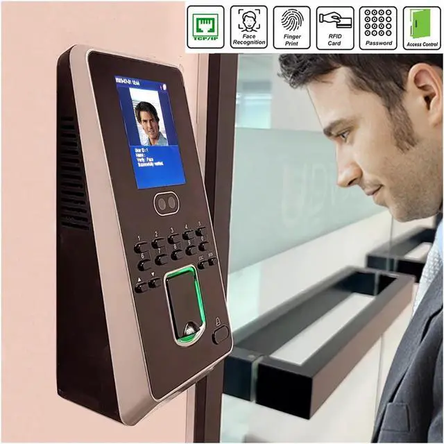 Alt view image 2 of 6 - Time Clock, /IP 1500 Face Fingerprint Door Lock Access Control System and Time Attendance Machine for Small Business and Office