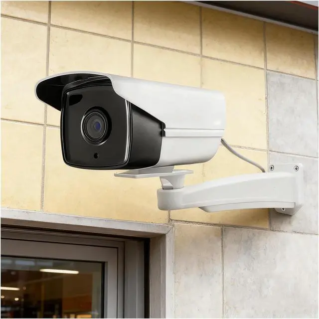 Main image of Aluminum Alloy Wall-Mount Surveillance Camera Pole, 6.5-8.4in Adjustable Height, Outdoor CCTV Stand for Walls & Ceilings, Secure White Mounting Post