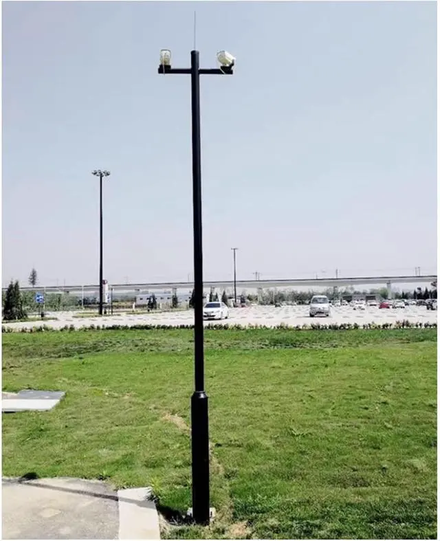 Main image of Heavy-Duty Outdoor Security Camera Pole - 13ft Metal Surveillance Stake with Lightning Rod & Mounting Bracket for Reliable Monitoring & Industrial Use