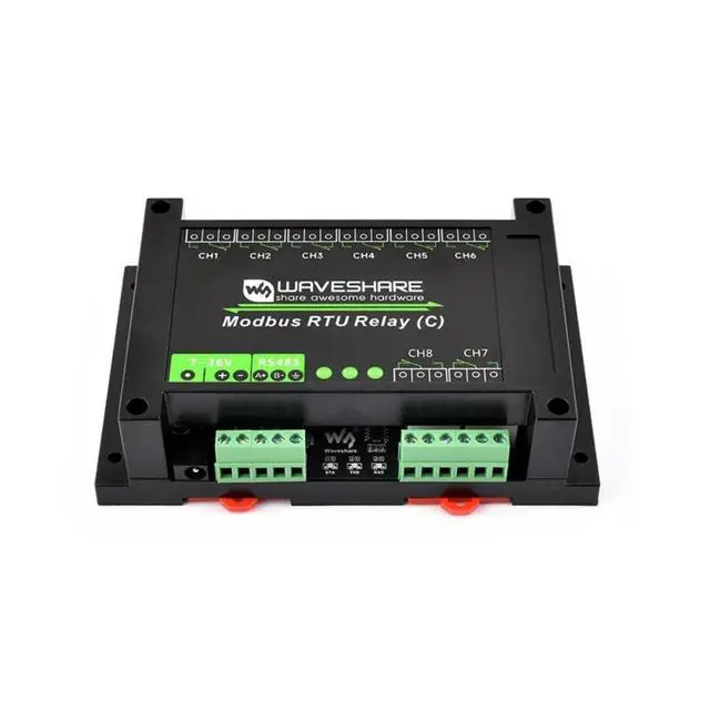 Alt view image 3 of 7 - Industrial-Grade 8-Channel RS485 Magnetic Latching Relay Module Modbus RTU Protocol Guide Rail housing