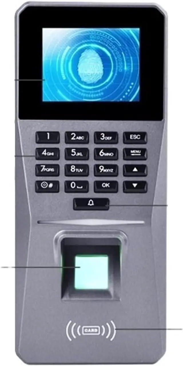 Main image of Time Clock, Punch Card Machine Fingerprint Attendance Access Control System All-in-one Electronic Network Attendance Punch Card Machine Employee Check-in Equipment for Business, Office