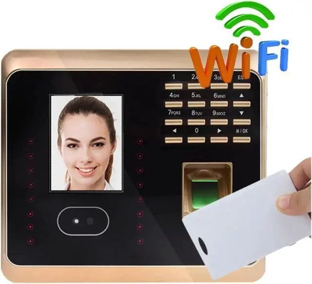 Alt view image 2 of 6 - Time Clock, 100plus Biometric Fingerprint Face Recognition Time Attendance Machine System with Keyboard Time Clock for Small Business and Office