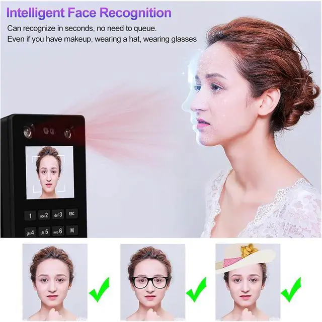Alt view image 5 of 7 - Time Clock, Biometric Facial Door Access Control System Software Keypad Reader Fingerprint Face Time Attendance Machine for Business, Office(X112)