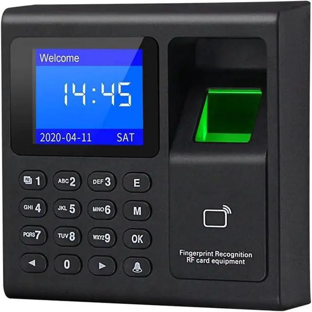 Alt view image 7 of 7 - Time Clock, Fingerprint Attendance Machine Intelligent Biometric Fingerprint Time Attendance Machine Time Clock Recorder Device Employee for Business, Office