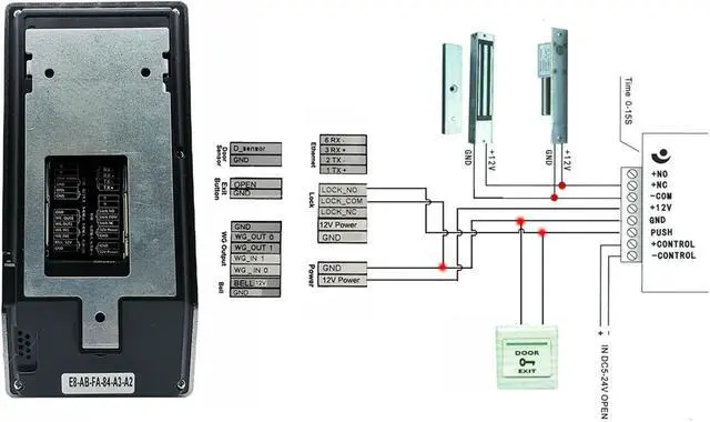 Alt view image 7 of 7 - WiFi Biometric Fingerprint for Small Businesses Door Lock Access Control System Finger and Card Time and Attendance for Small Businesses,Black,IC Without Adapter