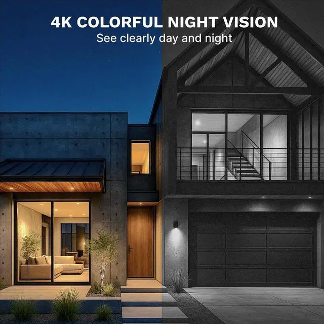 Alt view image 4 of 6 - Optima X3 Pro Outdoor Security Camera, 4K HD, 8X Digital Zoom, AI Human Detection, PTZ, Colorful Night Vision, Easy Install, Wired or Wireless, Weatherproof, No Subscription
