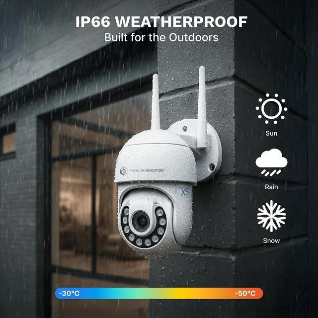 Alt view image 5 of 6 - Optima X3 Pro Outdoor Security Camera, 4K HD, 8X Digital Zoom, AI Human Detection, PTZ, Colorful Night Vision, Easy Install, Wired or Wireless, Weatherproof, No Subscription