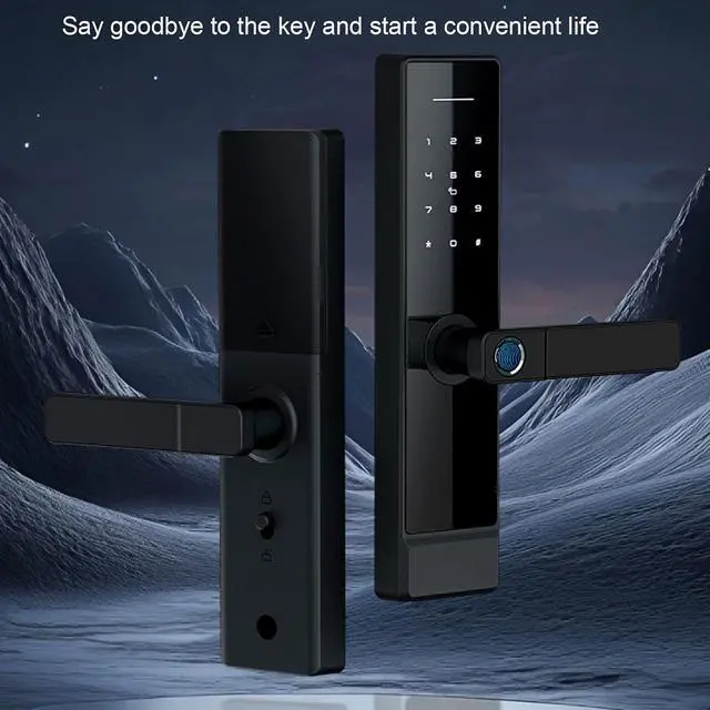 Alt view image 2 of 7 - Luocute Fingerprint Door Lock, Smart Keyless Entry with 5 in 1 Unlocking Methods Fingerprint App Code Key IC Card, for Home Hotel Office Apartment 4 8cm Thick Wooden Doors