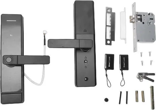 Alt view image 7 of 7 - Luocute Fingerprint Door Lock, Smart Keyless Entry with 5 in 1 Unlocking Methods Fingerprint App Code Key IC Card, for Home Hotel Office Apartment 4 8cm Thick Wooden Doors