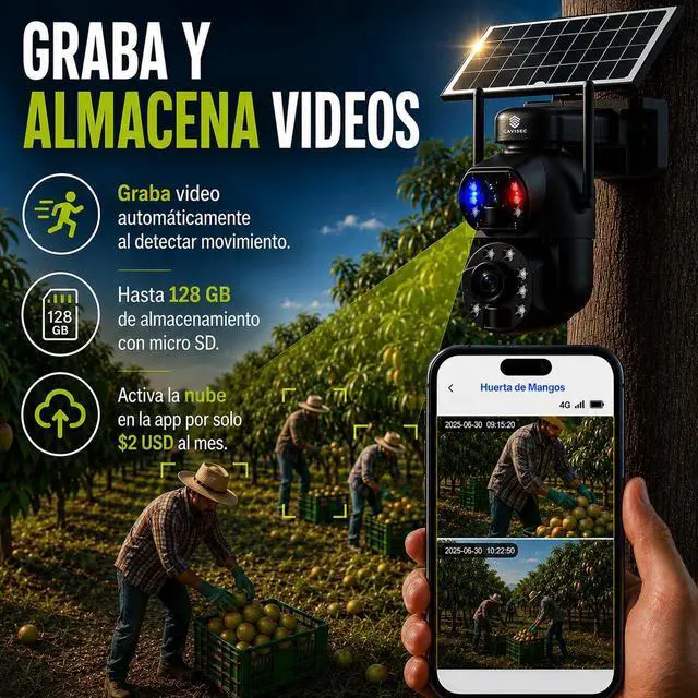 Alt view image 7 of 7 - Solar Security Camera 4G Dual Lens with 36x Optical Zoom 6MP