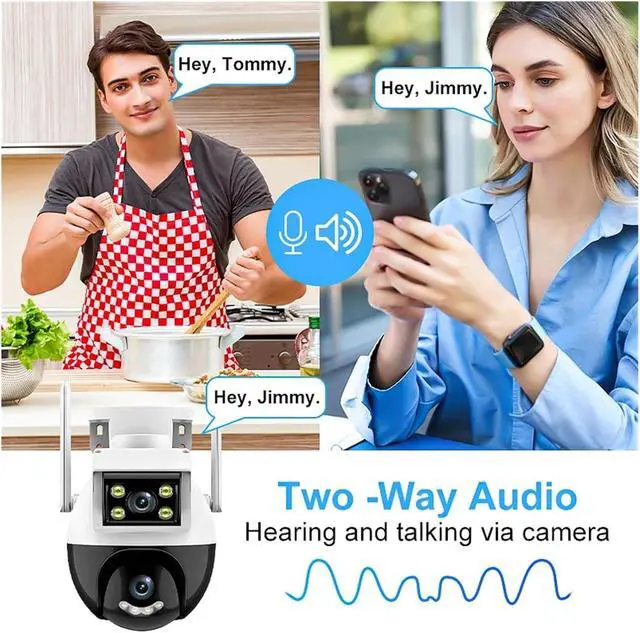 Alt view image 3 of 7 - 2K 4MP 8X Digital Zoom HD WiFi Surveillance Camera PTZ IP Camera ONVIF Dual Lens AI Human Detect Outdoor Security Two-Way Voice