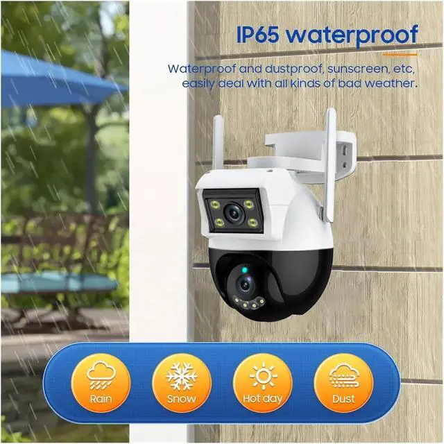 Alt view image 7 of 7 - 2K 4MP 8X Digital Zoom HD WiFi Surveillance Camera PTZ IP Camera ONVIF Dual Lens AI Human Detect Outdoor Security Two-Way Voice