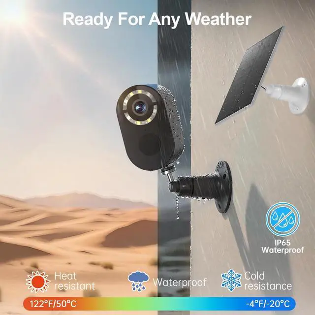 Alt view image 4 of 7 - Outdoor Solar-Powered Surveillance Camera Spotlight Siren Alarm, Color Night Vision, 2-Way Audio, Waterproof Home Surveillance(White-2PCS)