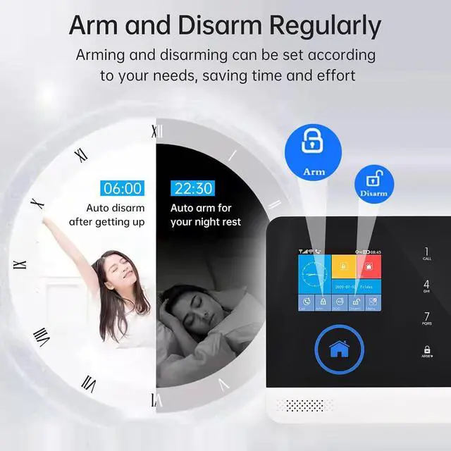 Alt view image 4 of 7 - Home Security Alarm System Wireless LCD Display Kit for Alexa Remote Control Door Window Sensor PIR Motion Sensor for Home Office School Shop - ABS Material