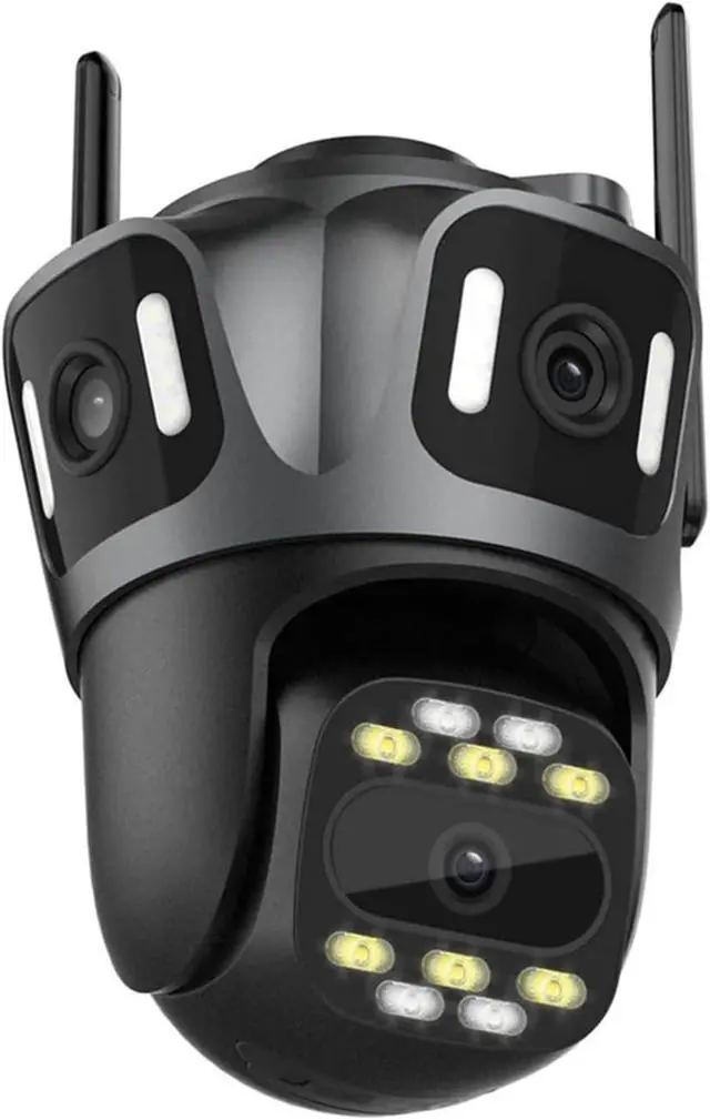 Alt view image 3 of 6 - Icsee3-Eye Three-Screen 8MP Wireless WiFi HD Network Camera Outdoor Full Color Mobile Phone Remote 360 Panoramic View