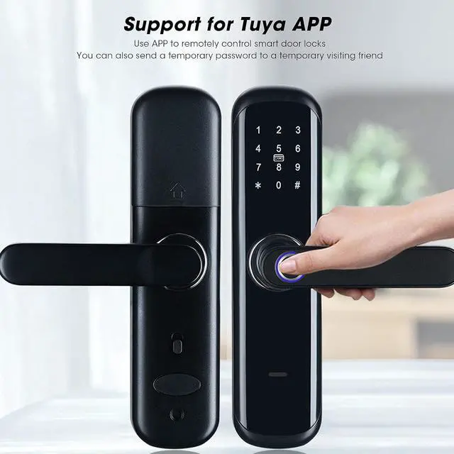 Alt view image 2 of 7 - ZJchao Smart Door Lock Keyless Entry Fingerprint Security Digital Electronic Coded with Tuya APP Remote Control for Home Hotel Zinc Alloy