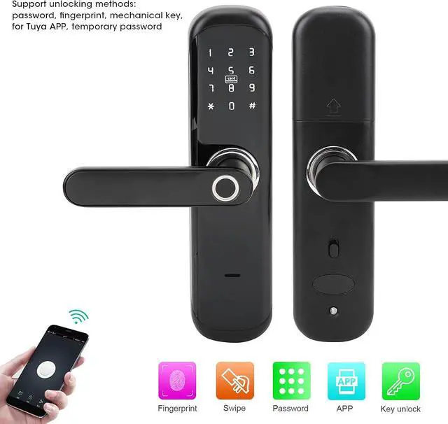 Alt view image 3 of 7 - ZJchao Smart Door Lock Keyless Entry Fingerprint Security Digital Electronic Coded with Tuya APP Remote Control for Home Hotel Zinc Alloy