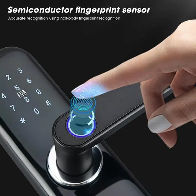 Alt view image 4 of 7 - ZJchao Smart Door Lock Keyless Entry Fingerprint Security Digital Electronic Coded with Tuya APP Remote Control for Home Hotel Zinc Alloy