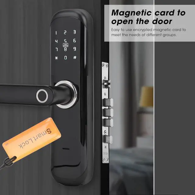 Alt view image 7 of 7 - ZJchao Smart Door Lock Keyless Entry Fingerprint Security Digital Electronic Coded with Tuya APP Remote Control for Home Hotel Zinc Alloy