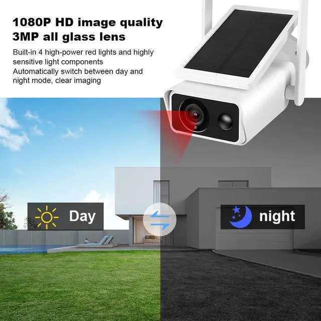 Alt view image 3 of 7 - ZJchao 1080P Solar Security Camera Outdoor Wireless CCTV Surveillance PTZ Camera with Night Motion Detection Two Way Audio Smart Home Security System for Garden Farm Construction Site