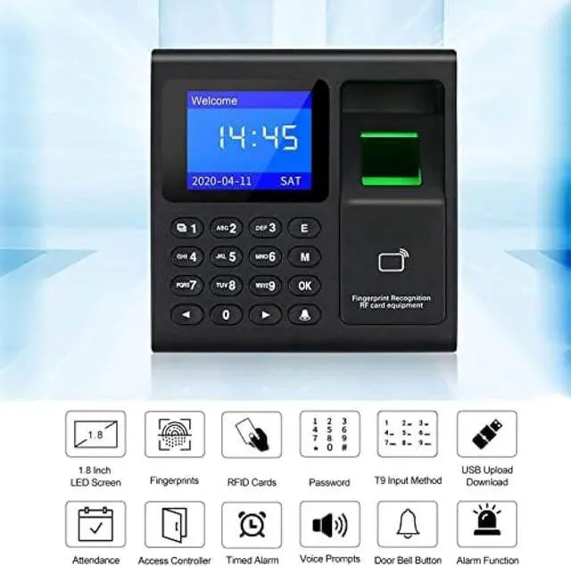 Alt view image 2 of 7 - Time Clocks For Employees Small Business Biometric Fingerprint Time Attendance Terminal Clock Machine Office Punch Clock Automatic In No Monthly Fee Automatic Report