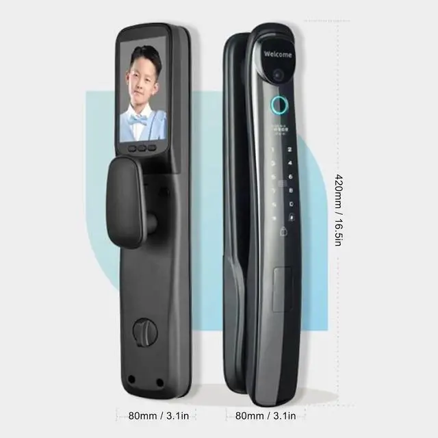 Alt view image 7 of 7 - generic 8 Ways to Unlock Smart Door Unlock Lock, Fingerprint Password Card, NFC Key, Temporary Virtual Password, Aluminum Alloy,